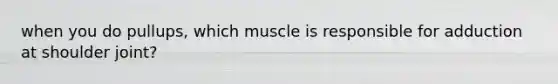 when you do pullups, which muscle is responsible for adduction at shoulder joint?