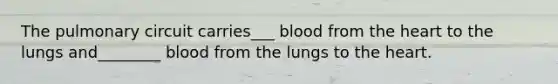 The pulmonary circuit carries___ blood from the heart to the lungs and________ blood from the lungs to the heart.