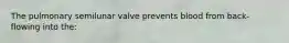 The pulmonary semilunar valve prevents blood from back-flowing into the: