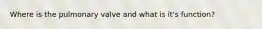 Where is the pulmonary valve and what is it's function?