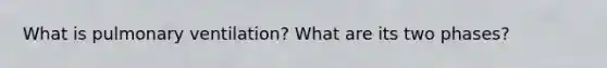 What is pulmonary ventilation? What are its two phases?