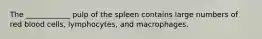 The ____________ pulp of the spleen contains large numbers of red blood cells, lymphocytes, and macrophages.