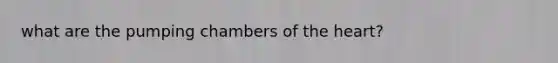 what are the pumping chambers of the heart?