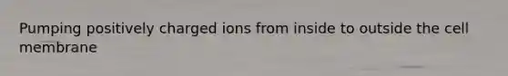 Pumping positively charged ions from inside to outside the cell membrane