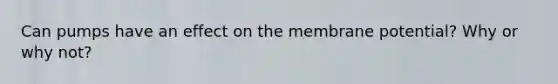 Can pumps have an effect on the membrane potential? Why or why not?