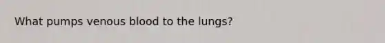 What pumps venous blood to the lungs?