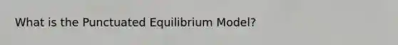 What is the Punctuated Equilibrium Model?