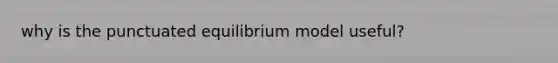 why is the punctuated equilibrium model useful?