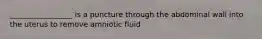 _________________ is a puncture through the abdominal wall into the uterus to remove amniotic fluid