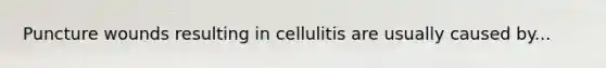 Puncture wounds resulting in cellulitis are usually caused by...