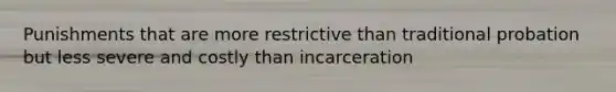 Punishments that are more restrictive than traditional probation but less severe and costly than incarceration