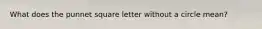 What does the punnet square letter without a circle mean?