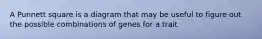 A Punnett square is a diagram that may be useful to figure out the possible combinations of genes for a trait