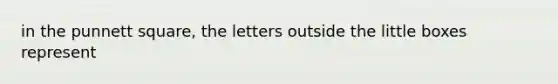 in the punnett square, the letters outside the little boxes represent