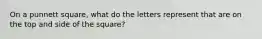 On a punnett square, what do the letters represent that are on the top and side of the square?