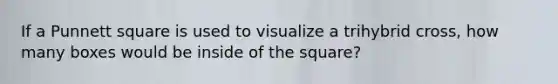 If a Punnett square is used to visualize a trihybrid cross, how many boxes would be inside of the square?