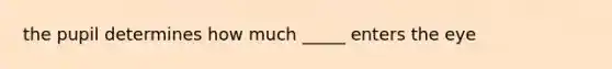 the pupil determines how much _____ enters the eye