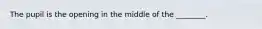 The pupil is the opening in the middle of the ________.