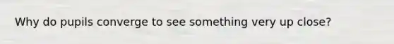 Why do pupils converge to see something very up close?