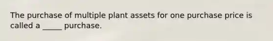 The purchase of multiple plant assets for one purchase price is called a _____ purchase.