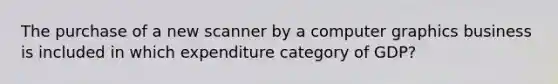 The purchase of a new scanner by a computer graphics business is included in which expenditure category of GDP?