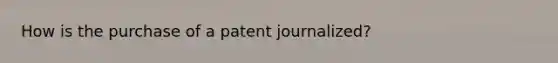 How is the purchase of a patent journalized?