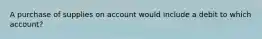 A purchase of supplies on account would include a debit to which account?