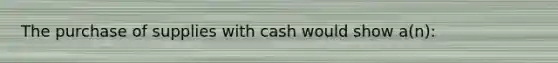 The purchase of supplies with cash would show a(n):