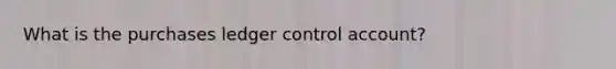 What is the purchases ledger control account?