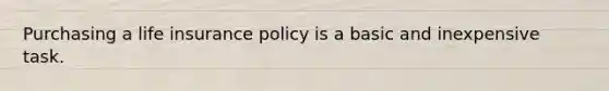 Purchasing a life insurance policy is a basic and inexpensive task.