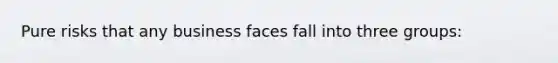 Pure risks that any business faces fall into three groups: