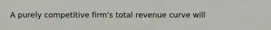 A purely competitive firm's total revenue curve will