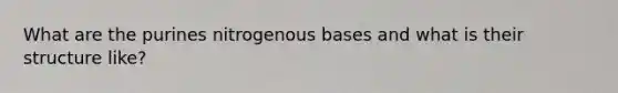 What are the purines nitrogenous bases and what is their structure like?