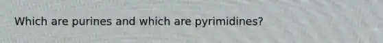 Which are purines and which are pyrimidines?