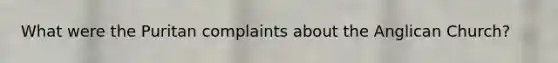 What were the Puritan complaints about the Anglican Church?