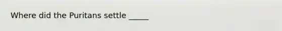 Where did the Puritans settle _____