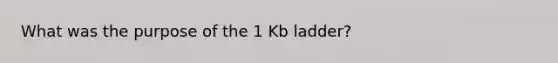 What was the purpose of the 1 Kb ladder?