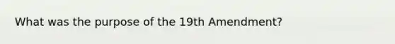 What was the purpose of the 19th Amendment?