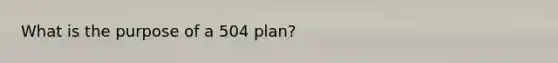 What is the purpose of a 504 plan?