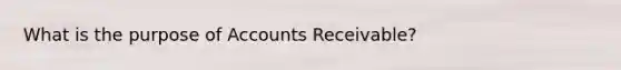 What is the purpose of Accounts Receivable?