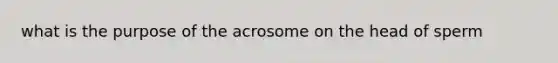 what is the purpose of the acrosome on the head of sperm