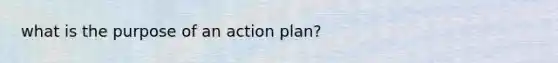 what is the purpose of an action plan?