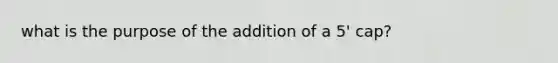 what is the purpose of the addition of a 5' cap?