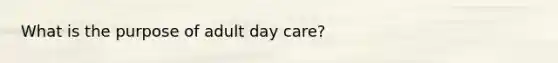 What is the purpose of adult day care?