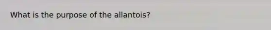 What is the purpose of the allantois?