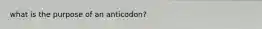 what is the purpose of an anticodon?