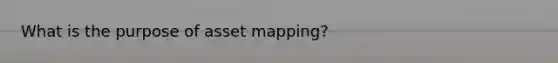 What is the purpose of asset mapping?