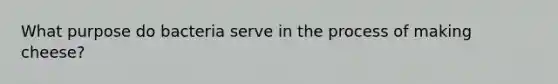 What purpose do bacteria serve in the process of making cheese?