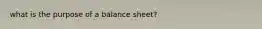 what is the purpose of a balance sheet?