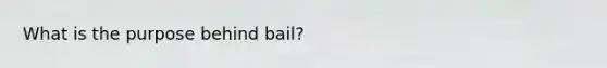 What is the purpose behind bail?